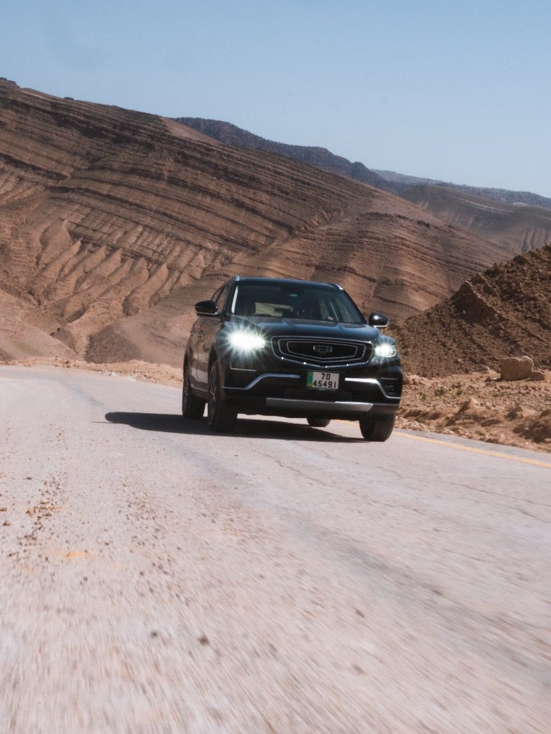 Car on a barren road